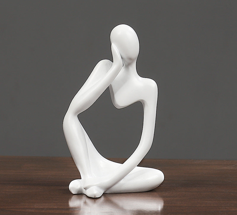 mini thinking resin ornament abstract figure handicraft light luxury home decoration