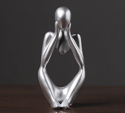 mini thinking resin ornament abstract figure handicraft light luxury home decoration