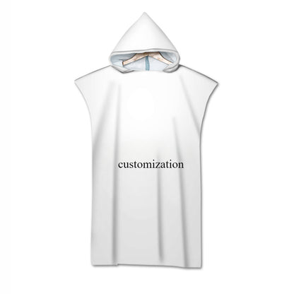 hooded bath towel, embroidered, beach towel 3D digital printing adult, sewn edge bath towel microfiber