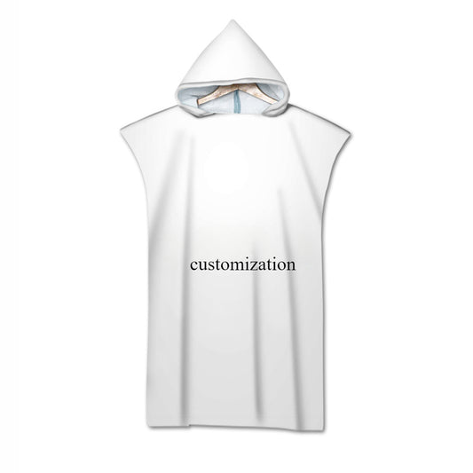 hooded bath towel, embroidered, beach towel 3D digital printing adult, sewn edge bath towel microfiber