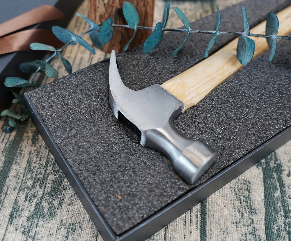 Father's Day Gift Tape Measure Hammer Set Household Hammer Wooden Handle Croissant Hammer